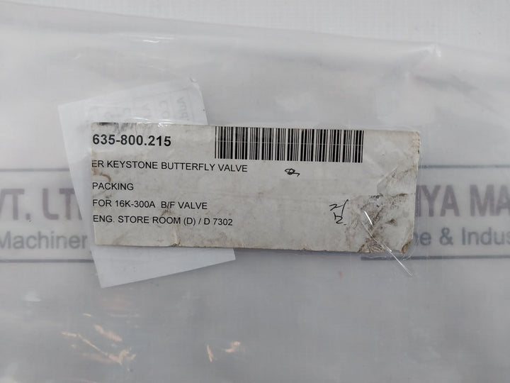Keystone 16K-300A Packing Set For Butterfly Valve Soh31533.6 635-800.21