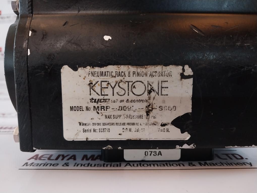 Keystone Mrp-009U-k-s060 Pneumatic Rack & Pinion Actuator 120 Psi