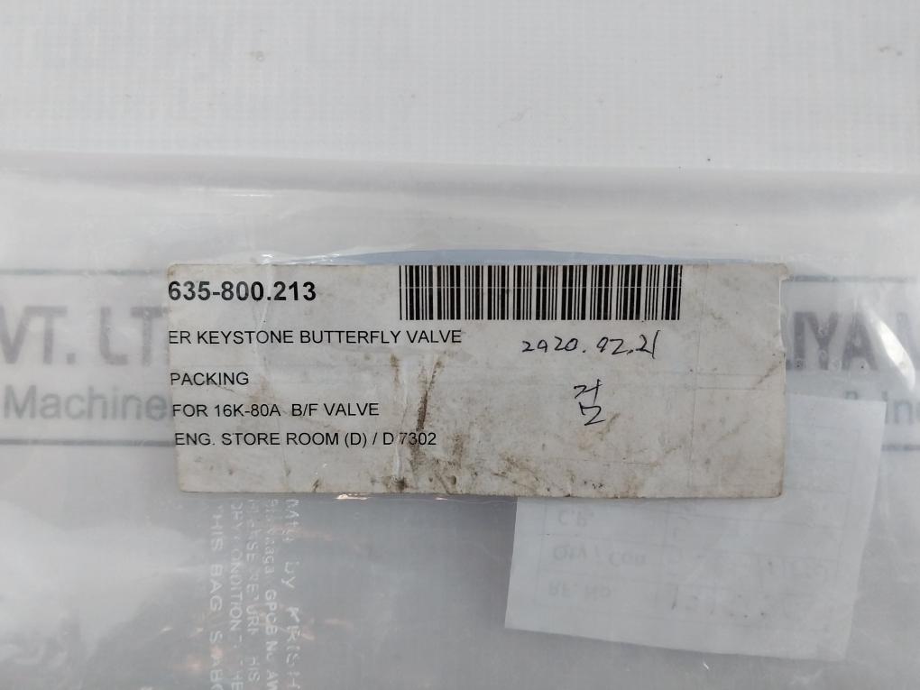 Keystone Packing Set For Butterfly Valve Soh31533.4 16K-80A 635-800.213 56A