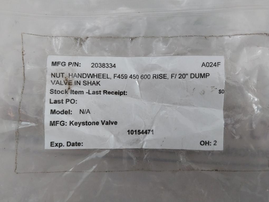 Keystone Valve 2038334 Handwheel Nut For For 20