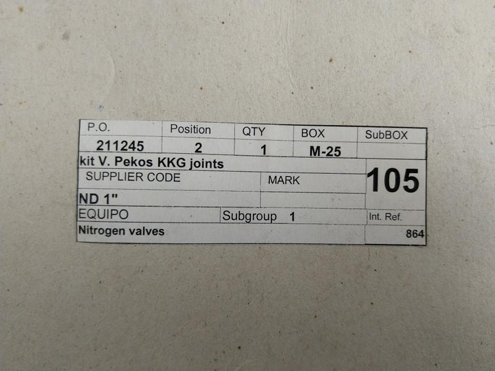 Kggg_ Dn 1” Pekos Cryogenic Valve Joint Kit