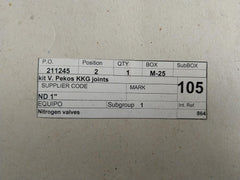 Kggg_ Dn 1” Pekos Cryogenic Valve Joint Kit