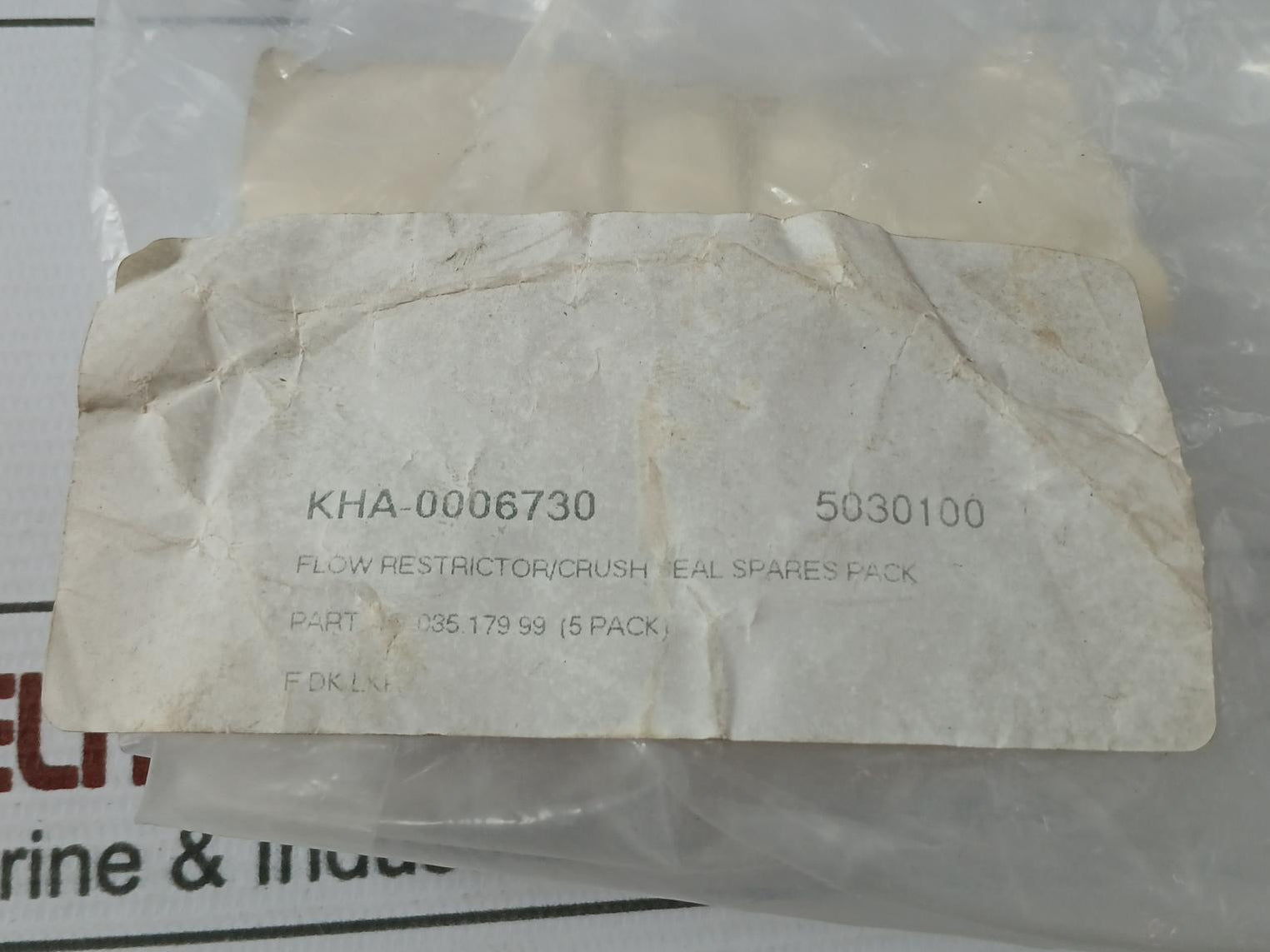 Kha-0006730 Flow Restrictor 035.179.99