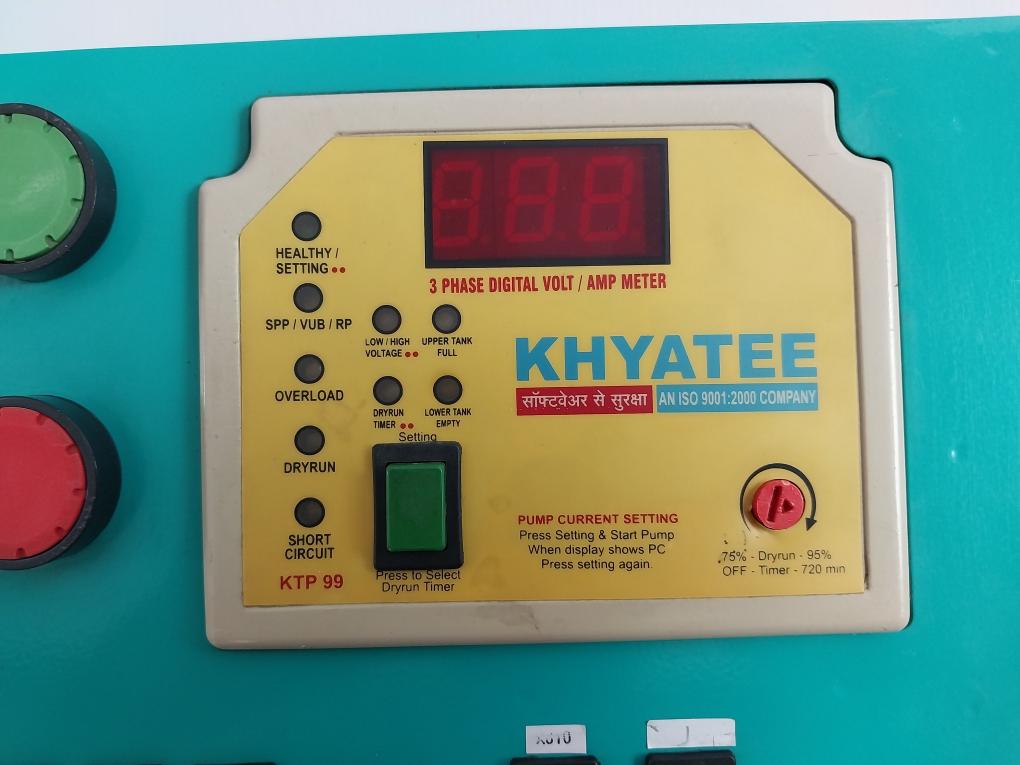 Khyatee Ktp-99 Three Phase Digital Volt/Amp Meter 1-20 Amp
