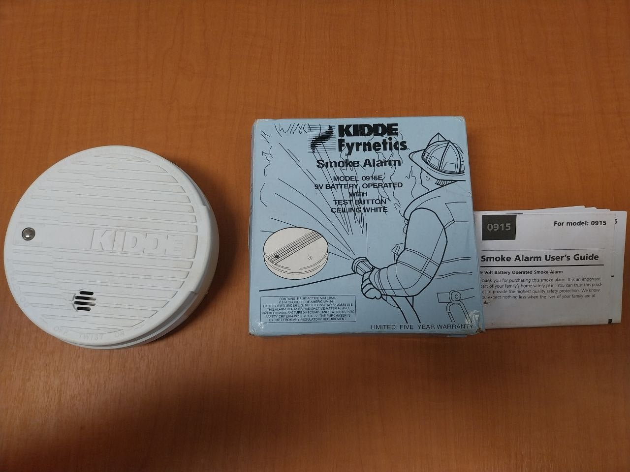 Kidde 0915E White Smoke Alarm Detector 9Volt Battery