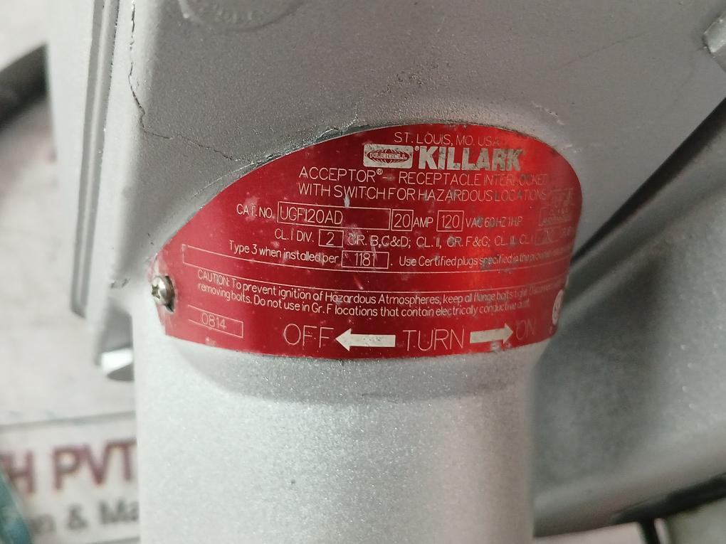 Killark Ugfi20Ad Acceptor-receptacle Interlocked With Switch 120Vac