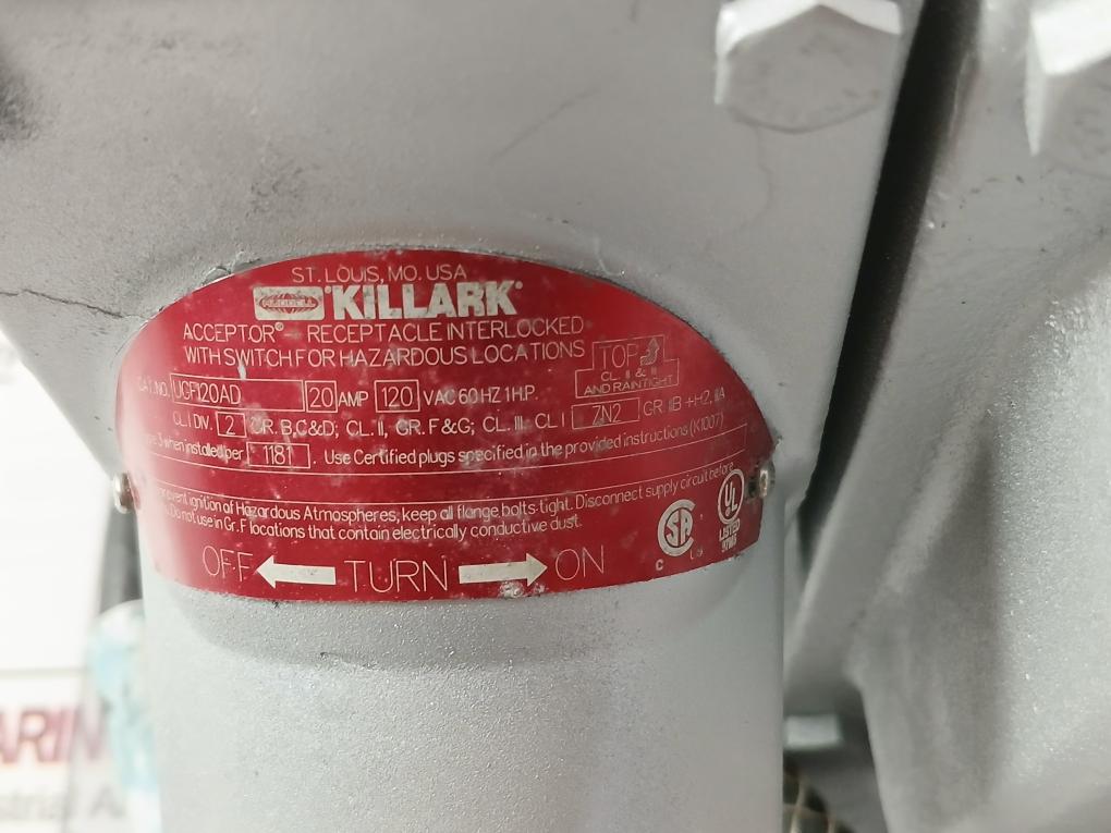 Killark Ugfi20Ad Acceptor-receptacle Interlocked With Switch 120Vac