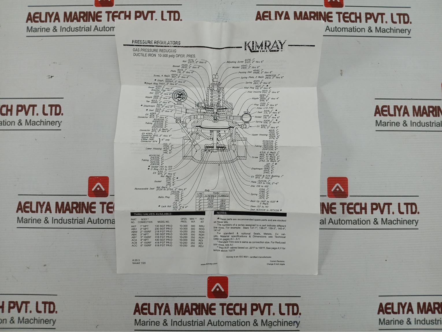 High-heat Valve Repair Kit Rdg-v Kimray