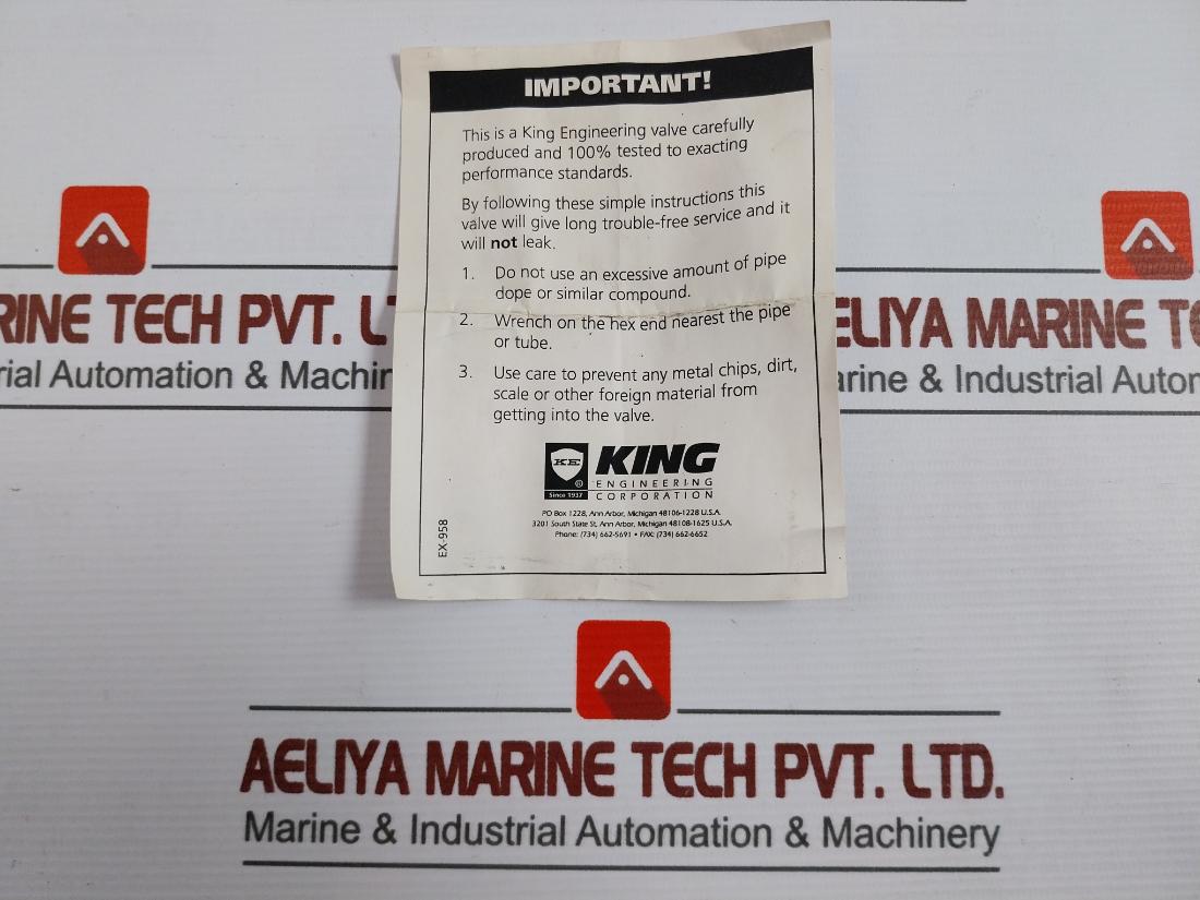 King Engineering 6562-8 Overflow Check Valve