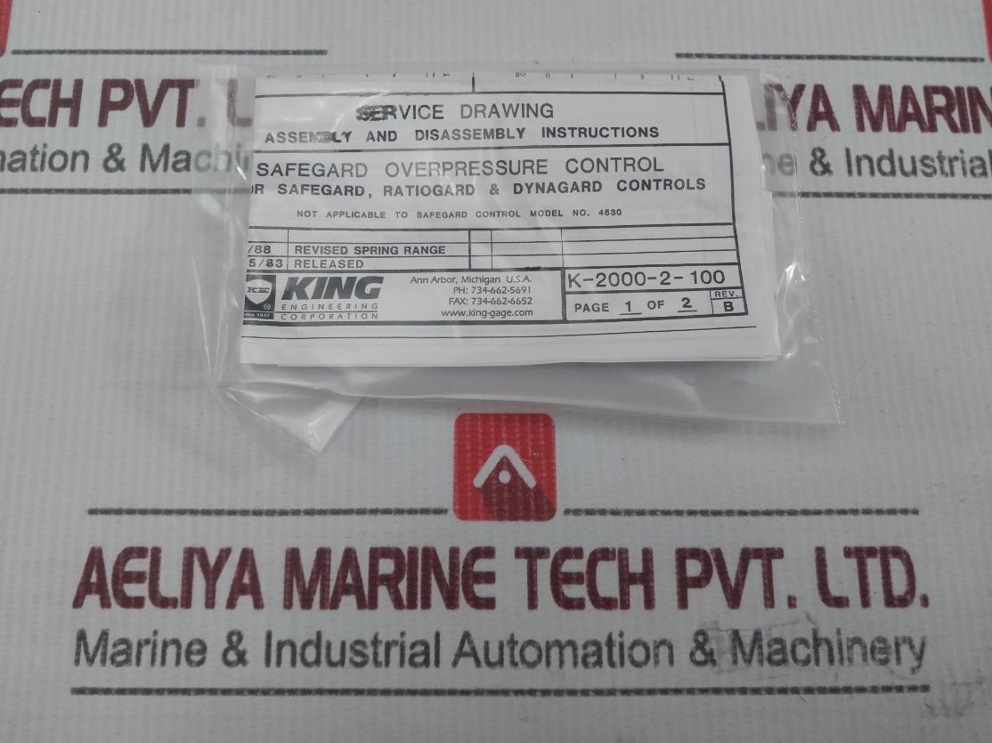 King Engineering 7334-2 Safe Guard Service Kit Rev:B