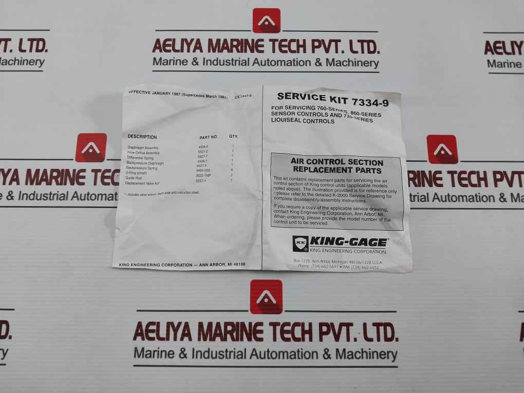King Engineering 7334-9-1 Control Service Kit