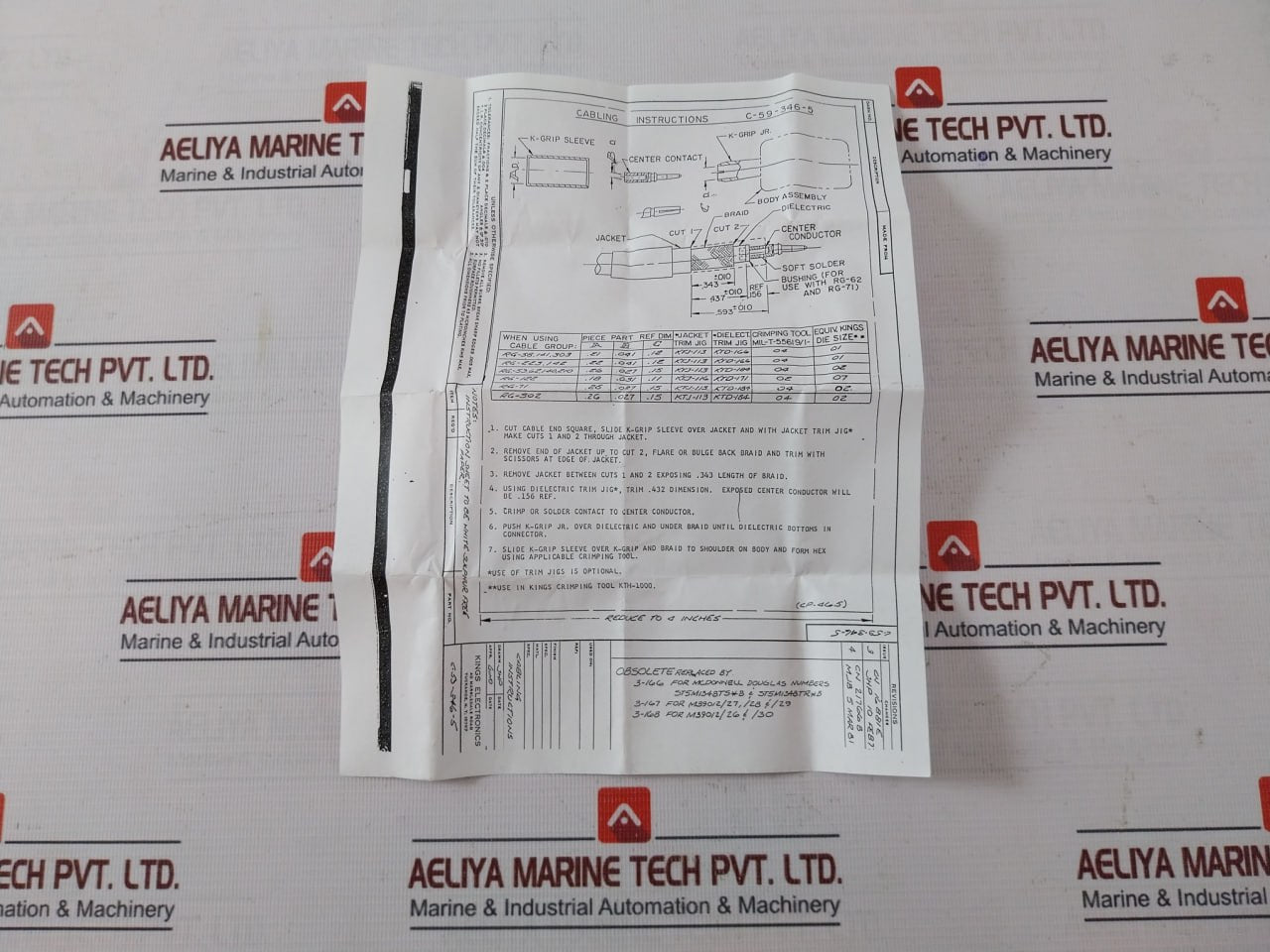 Kings Ka-59-263 Rf Coaxial Connector K-loc, Tr-5