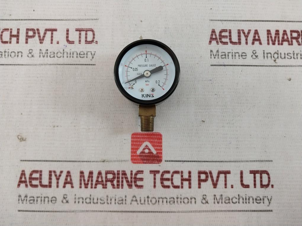 Kins Pressure Gauge 0-0.2 Mpa 0-2 Bar Cl 3.0