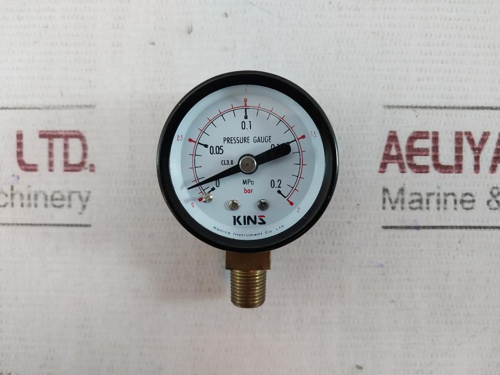Kins Pressure Gauge 0-0.2 Mpa 0-2 Bar Cl 3.0