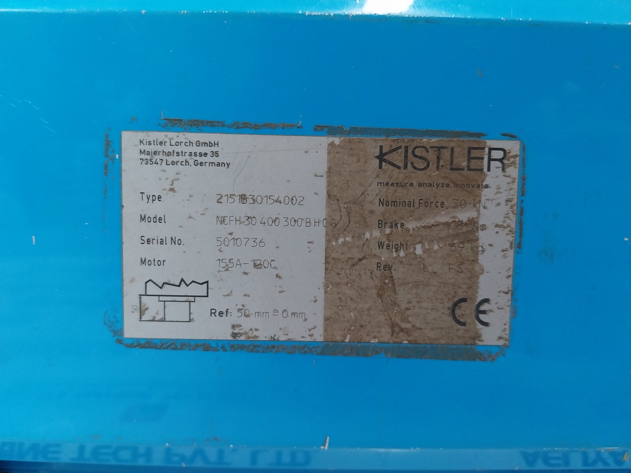 Kistler 2151B30154002 Ncfh30400300Bhcg Electromechanical Joining Module 155A