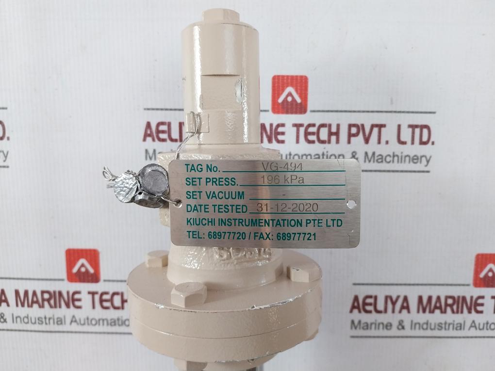 Kiuchi Instrumentation Vg-494 Relief Pilot Valve 196 Kpa-g Scs14