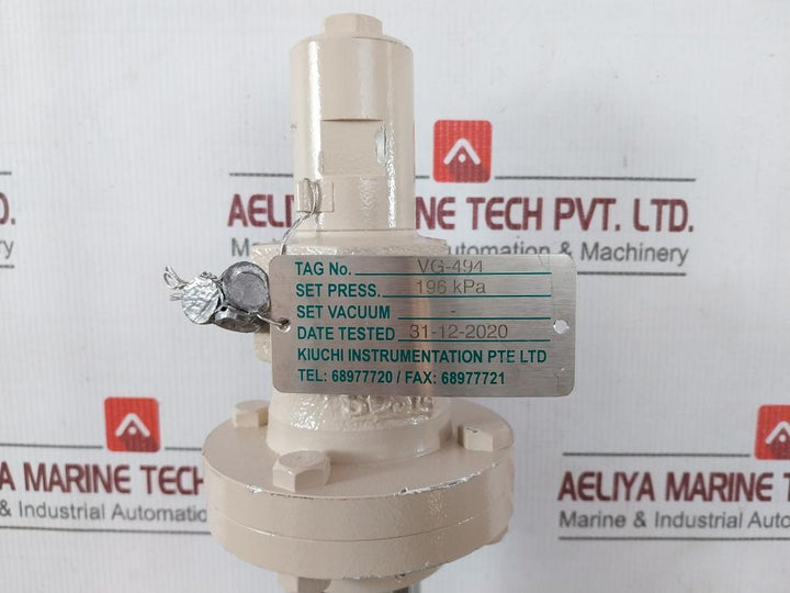 Kiuchi Instrumentation Vg-494 Relief Pilot Valve 196 Kpa-g Scs14