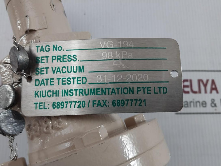 Kiuchi Vg-194 Relief Stage Pilot Valve 98Kpa-g Vg194.2