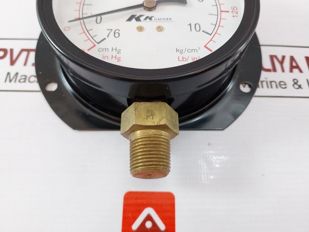 KK GAUGES 100-C-B 028 Compound Gauge 3/8 PT, 30-0-10KG