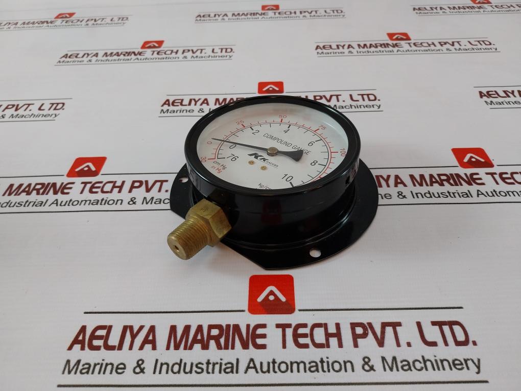 KK GAUGES 100-C-B 028 Compound Gauge 3/8 PT, 30-0-10KG