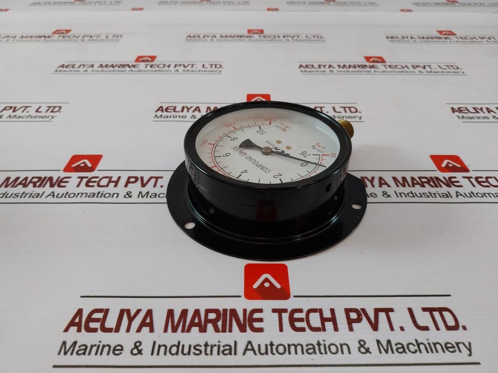 KK GAUGES 100-C-B 028 Compound Gauge 3/8 PT, 30-0-10KG