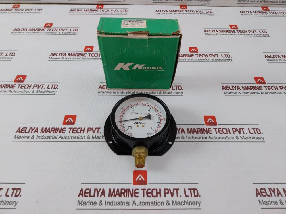 Kk Gauges 100-c-b Compound Pressure Gauge 3/8Pt 7 Kg/Cm2