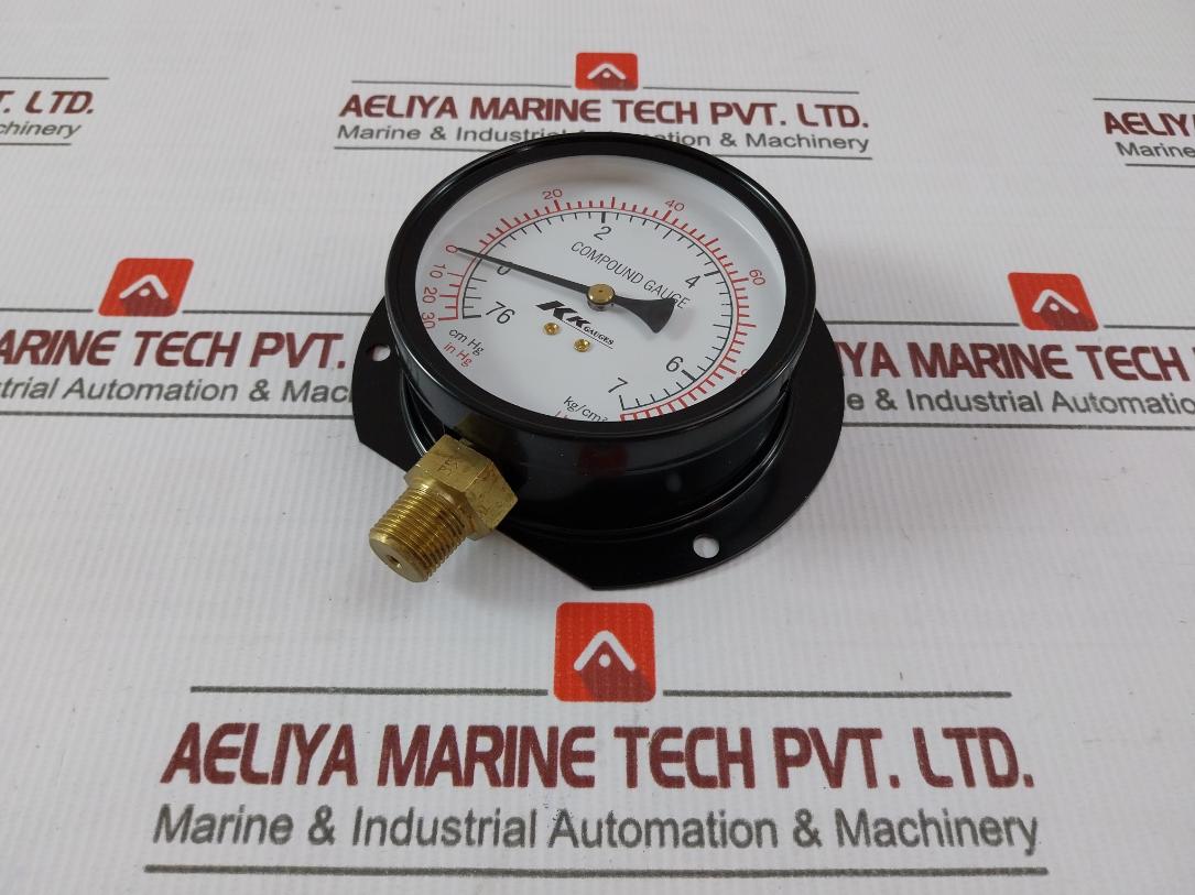 Kk Gauges 100-c-b Compound Pressure Gauge 3/8Pt 7 Kg/Cm2