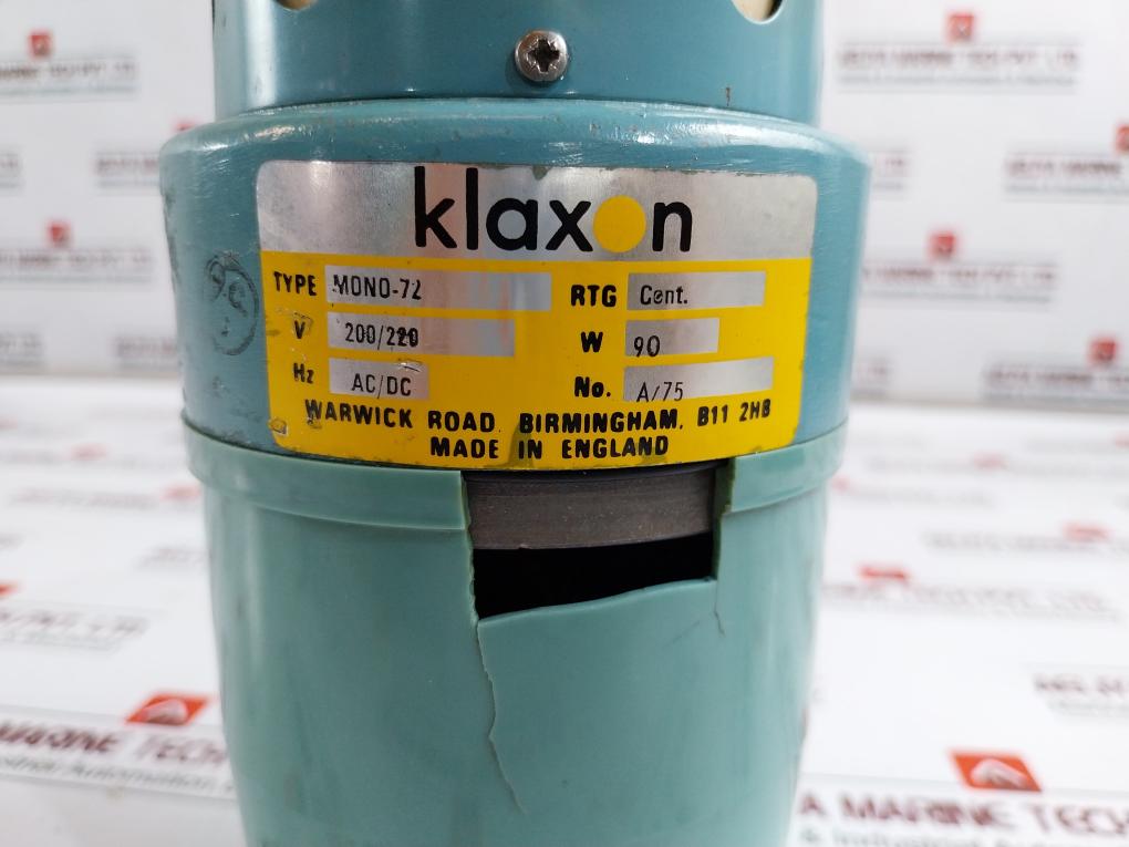 Klaxon Mono-72 Motor Driven Siren 200/220v 90w (Outer Body Damaged)