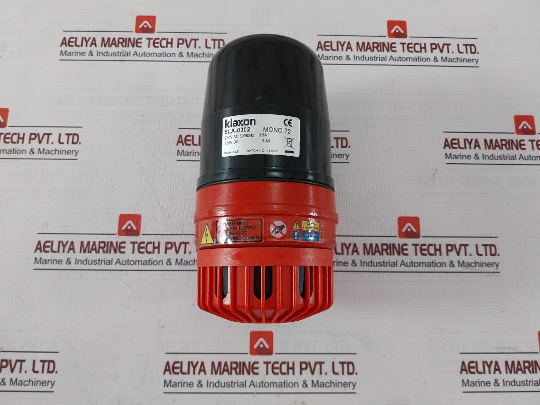 Klaxon Sla-0002 Mono 72 Electric Motor Signalling Emergency Siren 230Vac 50/60Hz