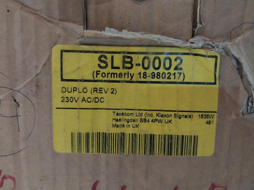 Klaxon Slb-0002 Duplo Siren For Engine Room And Telephone Alarm 230Vac/Dc