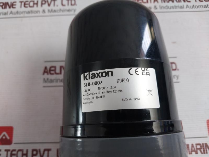 Klaxon Slb-0002 Siren For Engine Room And Telephone Alarm 230V Ac 1600 Hz