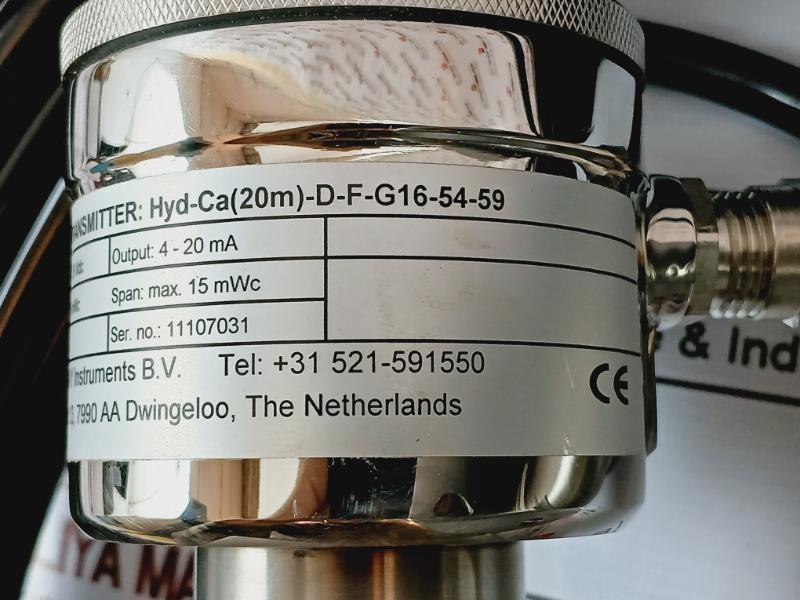 Klay Instruments Hyd-ca(20M)-d-f-g16-54-59 Level Transmitter W/ Cable 13-36Vdc