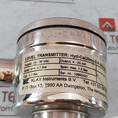 Klay Instruments Hyd-ca(20M)-d-f-g16-54-59 Pressure Transmitter W/ Cable