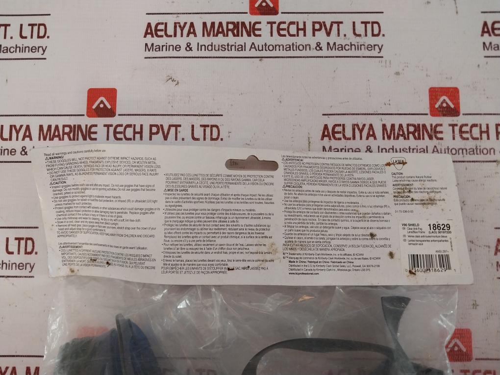 Kleenguard V90 Clear Lens Safety Goggles With Face Shield Blue Frame 30197220