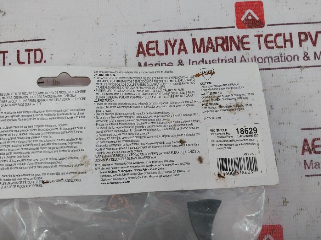 Kleenguard V90 Clear Lens Safety Goggles With Face Shield Blue Frame 30197220