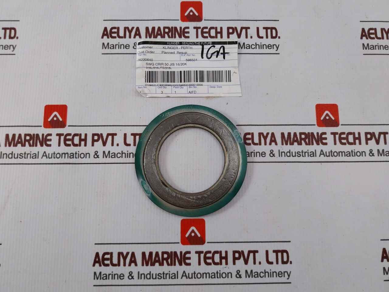 Klinger 316L/316L/Fg/316L Swg Crir 50 Spiral Wound Gasket 76220640