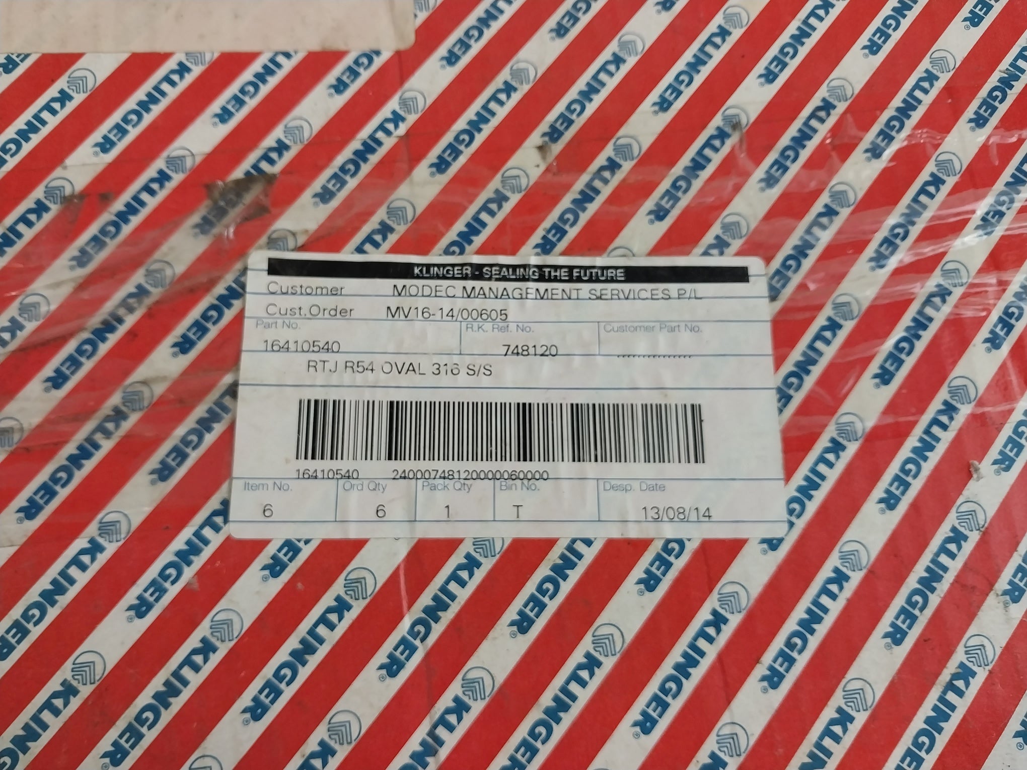Klinger 6A-0348 Gasket Ring 16410540