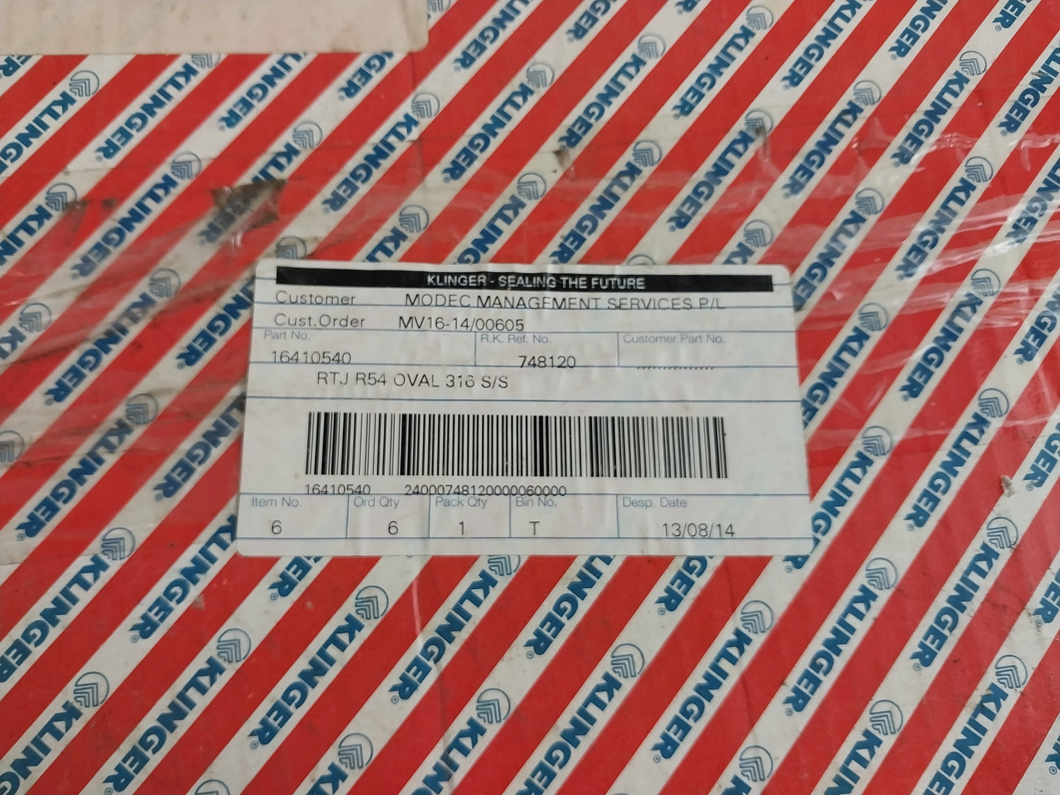 Klinger 6A-0348 Gasket Ring 16410540