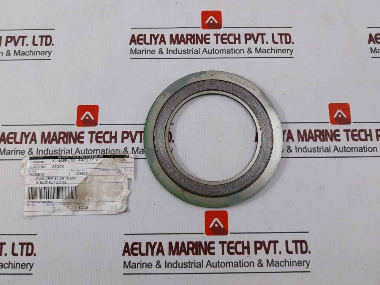 Klinger 76220840 Spiral Wound Metallic Gasket 316L/316L/Fg/316L