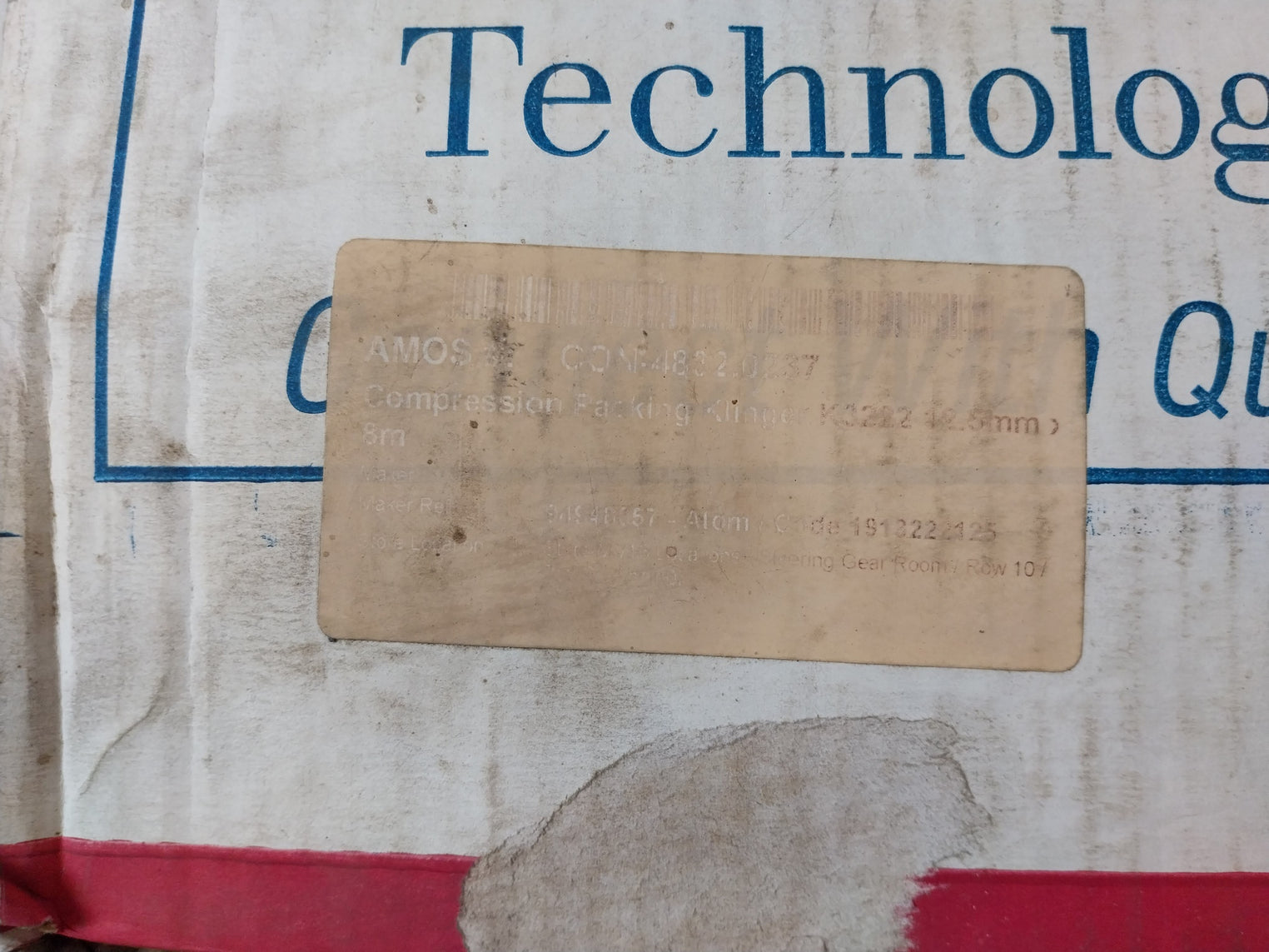 Klinger Gland Pack K3222 8 Meter Compression Packing 12.5Mm