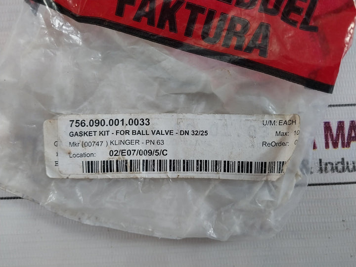 Klinger Pn 63 Sealing Kit For Ball Valve R00340 Dn 32/35