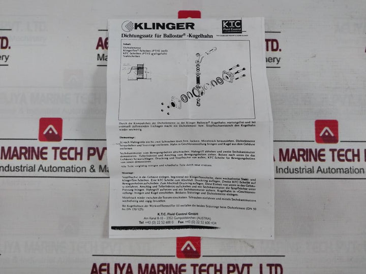 Klinger Pn 63 Sealing Kit For Ball Valve R00340 Dn 32/35