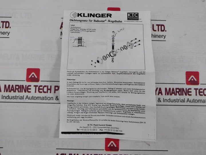 Klinger Pn 63 Sealing Kit For Ball Valve R00340 Dn 32/35