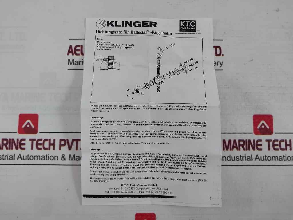 Klinger Pn 63 Sealing Kit For Ball Valve R00340 Dn 32/35