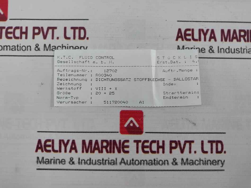 Klinger Pn 63 Sealing Kit For Ball Valve R00340 Dn 32/35