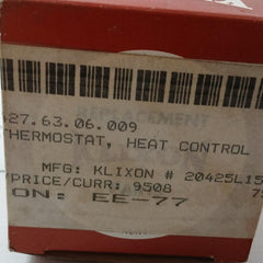 Klixon 20425L15-1030-145 Thermostat/Heat Control