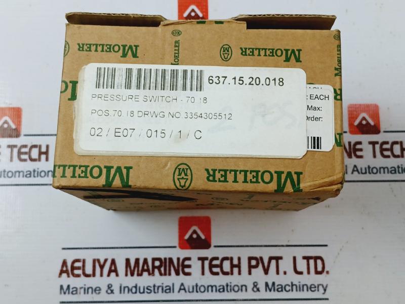 Klockner-moeller Mcs11 Pressure Switch 6,0 Bar 6,3 Bar 230V/2A