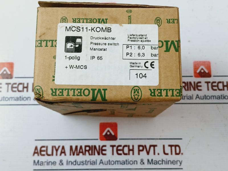 Klockner-moeller Mcs11 Pressure Switch 6,0 Bar 6,3 Bar 230V/2A