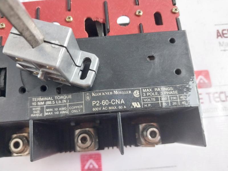 Klockner-moeller P2-60-cna Disconnect Switch 3 Pole-3 Phase 600