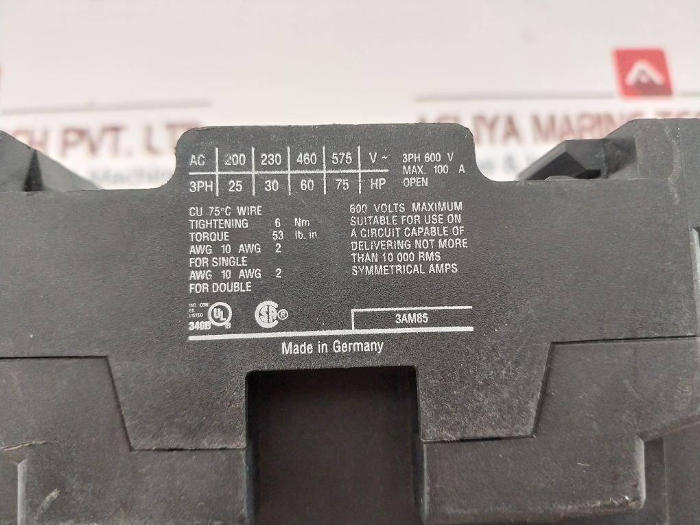 Klockner Moeller DIL3AM85 Contactor 220V 60Hz